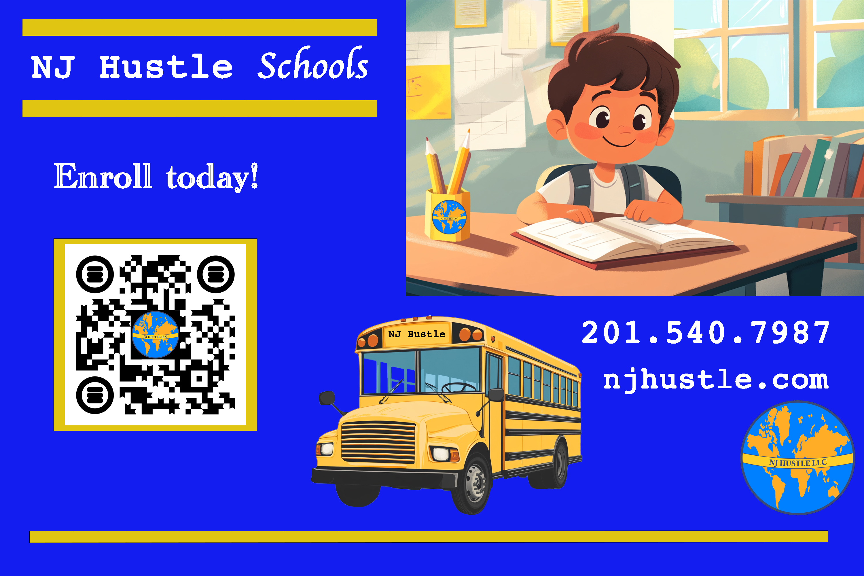 NJ Hustle School Graphic